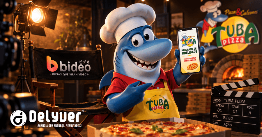 Vídeo com IA para Tuba Pizza: Mascote, Cashback e Storytelling